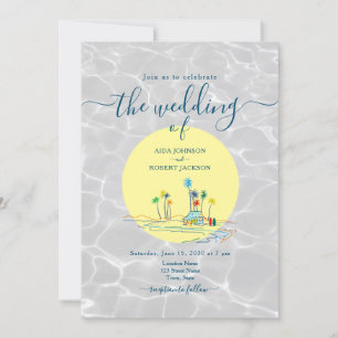 Tropical Beach Destination Wedding Invitation