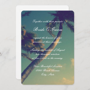 Tropical beach destination wedding invitations