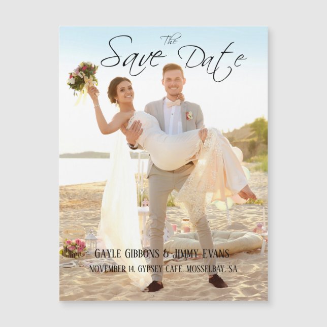 Tropical Beach Destination Wedding Magnetic Invitation (Front)