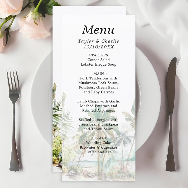 Tropical Beach Destination Wedding Menu (Creator Uploaded)
