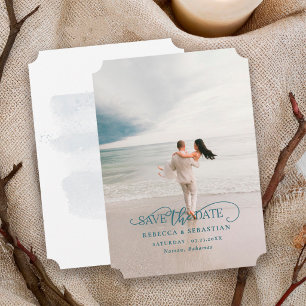 Tropical Beach Destination Wedding Photo Save The Date