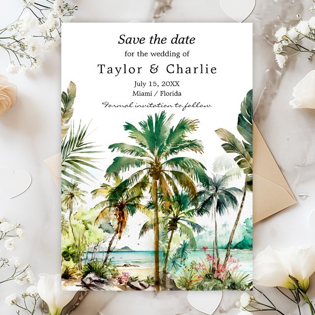 Tropical Beach Destination Wedding Save The Date (Creator Uploaded)