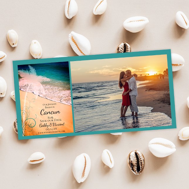 Tropical Beach Destination Wedding Save the Date (Creator Uploaded)