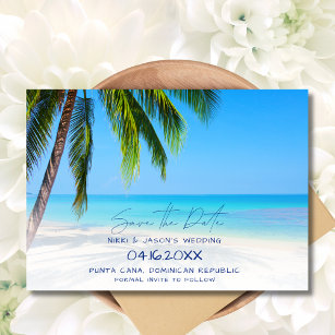 Tropical Beach Destination Wedding Save the Date