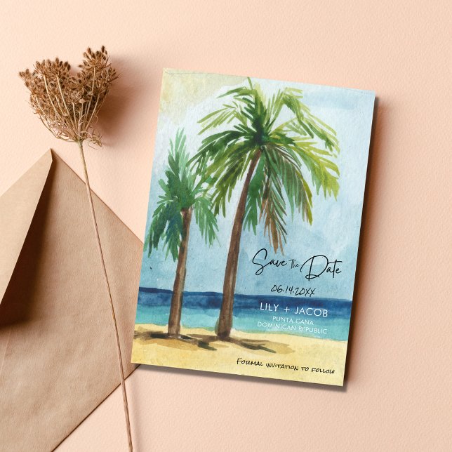 Tropical Beach Destination Wedding Save The Date (Creator Uploaded)