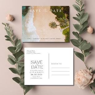 Tropical Beach Destination Wedding Save the Date Announcement Postcard