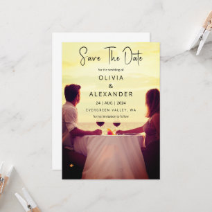 tropical beach destination wedding save the date invitation