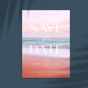 Tropical Beach Destination Wedding Save the date Invitation