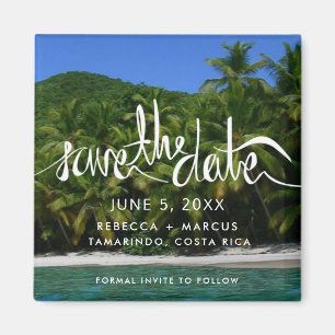 Tropical Beach Destination Wedding Save the Date Magnet