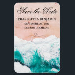 Tropical Beach Destination Wedding Save the Date  Magnet<br><div class="desc">Tropical Beach Destination Wedding Save the Date Magnet is a perfect unique design for your guests for wedding theme like beach, Destination, Summer , Hawaii or tropical .It features beach , sea waves , sand photo & template for text . Please click on the personalise button to customise it with...</div>