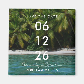 Tropical Beach Destination Wedding Save the Date Magnet