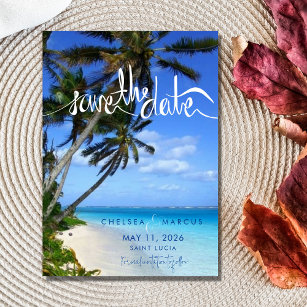 Tropical Beach Destination Wedding Save the Date Magnetic Invitation