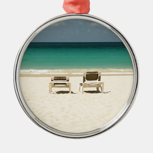Tropical Beach Dominican Republic Metal Tree Decoration (Front)