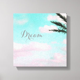 Tropical Beach, Dream, Ocean View, Palm, Beautiful Canvas Print