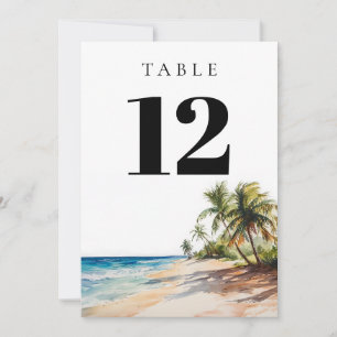 Tropical Beach Elegant Modern Table Number