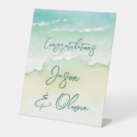 Tropical Beach Elegant Wedding Congratulations