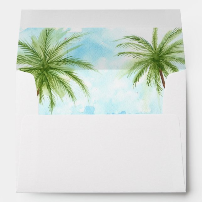 Tropical Beach Envelope Liner with Return Address (Back (Bottom))