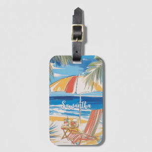 Tropical Beach Escape - Personalised Summer Luggage Tag