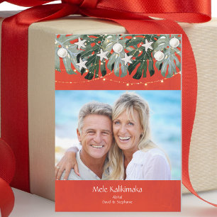 Tropical Beach Family Photo Holiday Card