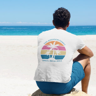 Tropical Beach Family Vacation Custom Front & Back T-Shirt