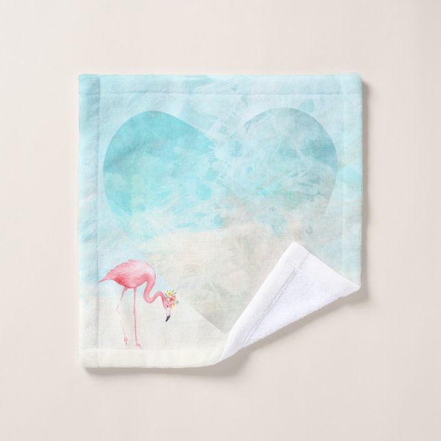 Tropical Beach Flamingo Bath Wash Cloth (Wash Cloth)