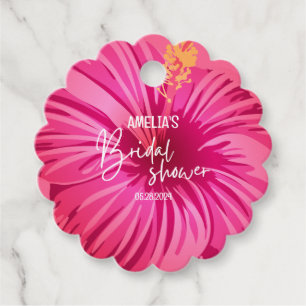 Tropical Beach Floral Bridal Shower Welcome Sign Favour Tags