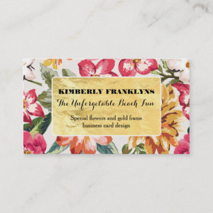 tropical beach floral destination wedding business card