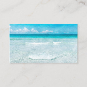 Tropical Beach Florida Gulf Coast Teal Blue Waves Business Card