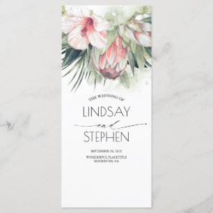 Tropical Beach Flowers Wedding Programs Programme