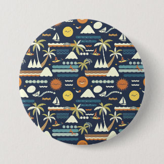 Tropical Beach Fun Pattern 7.5 Cm Round Badge