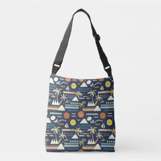 Tropical Beach Fun Pattern Crossbody Bag