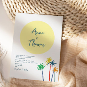 Tropical Beach Fun Wedding Invitation