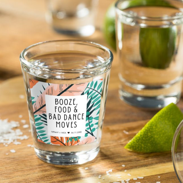 Tropical Beach Funny Wedding Favour Shot Glass (Funny Booze Food Bad Dance Moves Wedding Favor Shot Glass
)