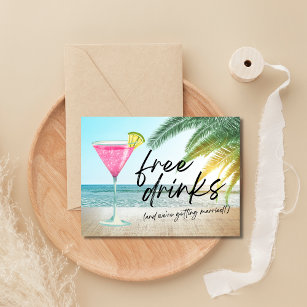 Tropical Beach Funny Wedding Save the Date Announcement Postcard