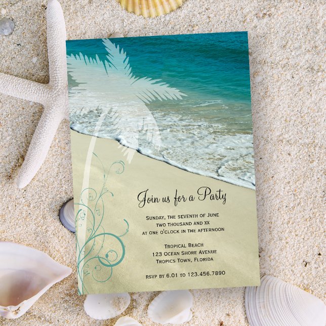 Tropical Beach General Party Invitation (Creator Uploaded)