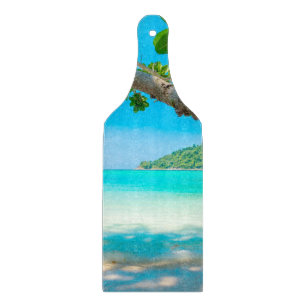 Tropical Beach Glass Cutting Board