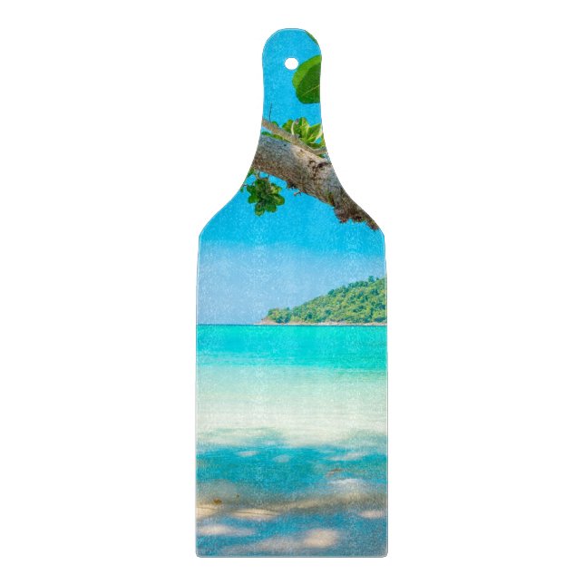 Tropical Beach Glass Cutting Board (Front)