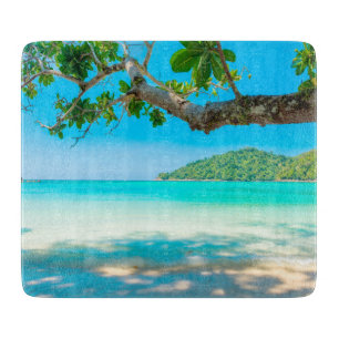 Tropical Beach Glass Cutting Board