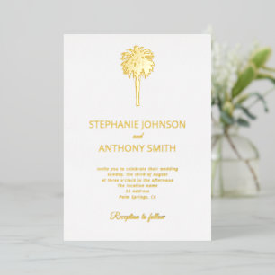 Tropical Beach Gold Palm Tree Destination Wedding 