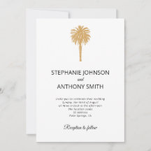 Tropical Beach Gold Palm Tree Destination Wedding