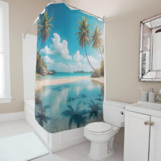 Tropical Beach House Shower Curtain Custom Image