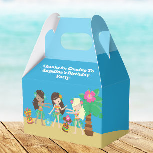 Tropical Beach Hula Dancing Luau Birthday Party Favour Box