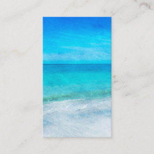 Tropical Beach in Teal Aqua Turquoise Blue Florida Business Card