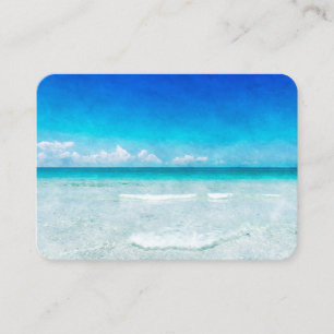 Tropical Beach in Teal Aqua Turquoise Blue Florida Business Card