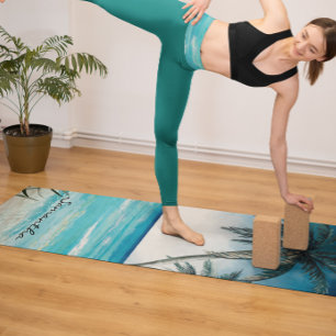 Tropical Beach Island Ocean Landscape name Yoga Mat