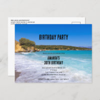Tropical Beach Island Paradise Birthday Invitation