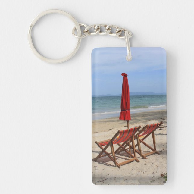 Tropical beach key ring (Front)