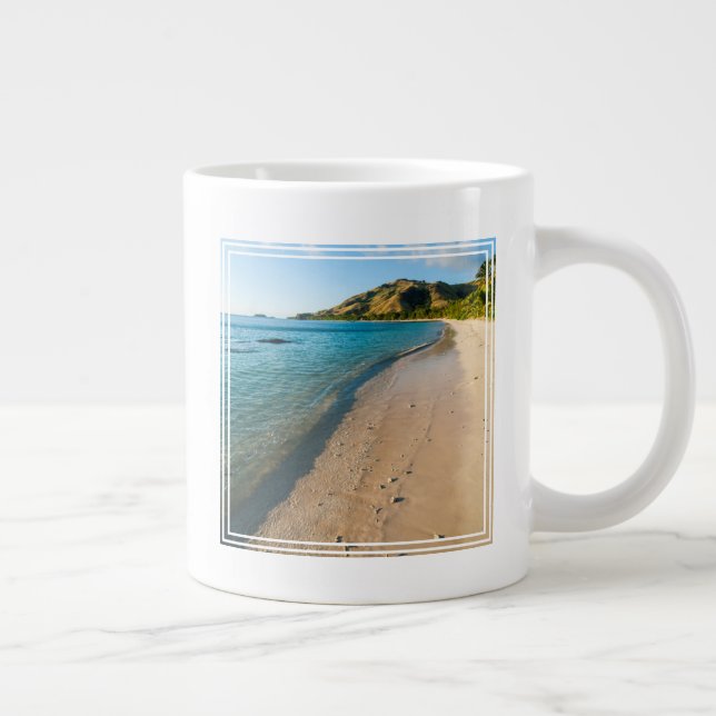 Tropical Beach Landscape, Fiji Large Coffee Mug (Right)