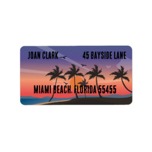 TROPICAL BEACH LARGE RETURN ADDRESS LABELS