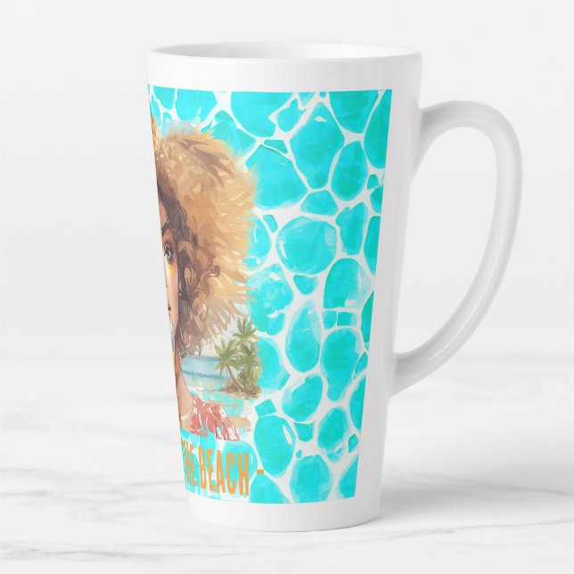 Tropical Beach, Lets Go to The Beach, Latte Mug (Right)
